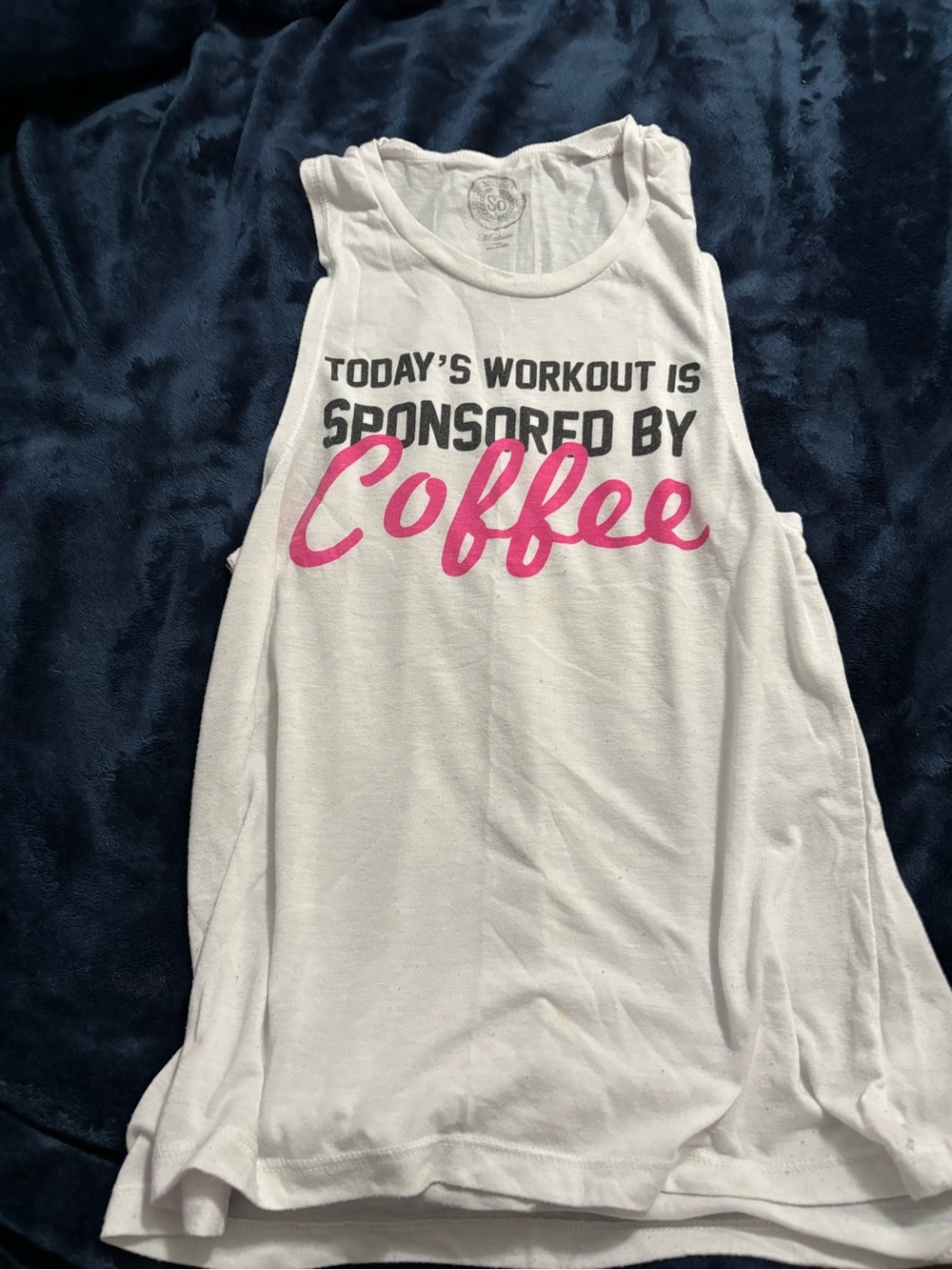 Authentic American Heritage White Tank Top with Black and Pink Graphic